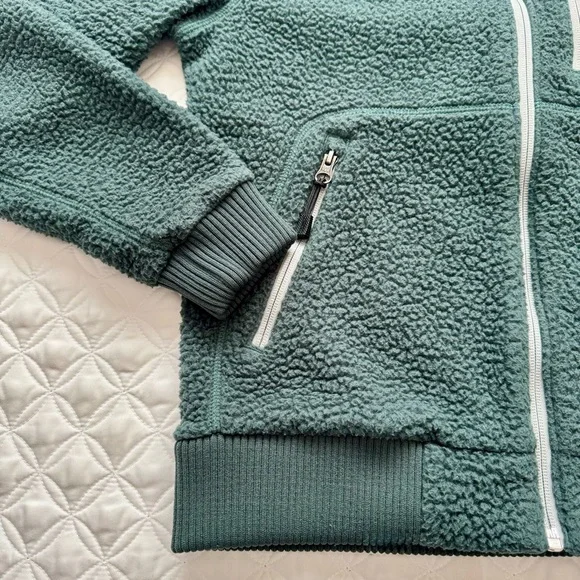 Carhartt Women's High Pile Sherpa Fleece Full Zip Jacket Blue Green Teal Size S - Picture 2 of 16